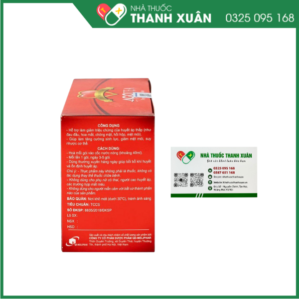 Trà tăng huyết áp ACOTEA hỗ trợ làm giảm triệu chứng của huyết áp thấp
